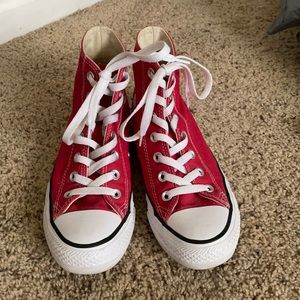 Red high top converse